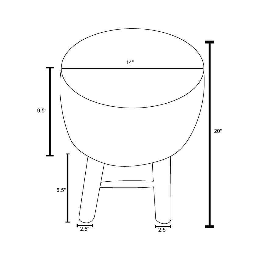 Huittinen Cream Ottoman