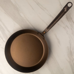 8",10",12" Round Carbon Steel Skillets Set - Hand Forged