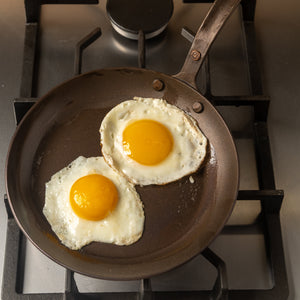 8",10",12" Round Carbon Steel Skillets Set - Hand Forged