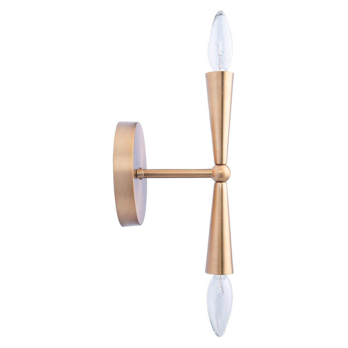 Mizu Mid-Century Modern Gold 2-Light Wall Sconce Light