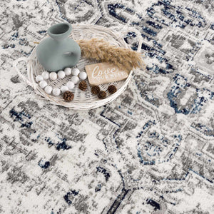 Hauteloom Buenaventura Cream & Navy Area Rug - Promo