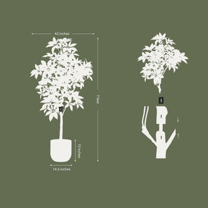 7' Faux Potted Money Tree