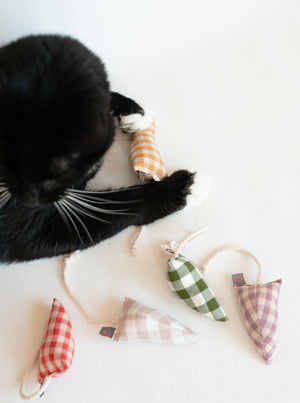 MODERN MOUSE CATNIP TOY - PLAID & GINGHAM
