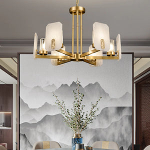 Marble Chandelier Copper Luxury