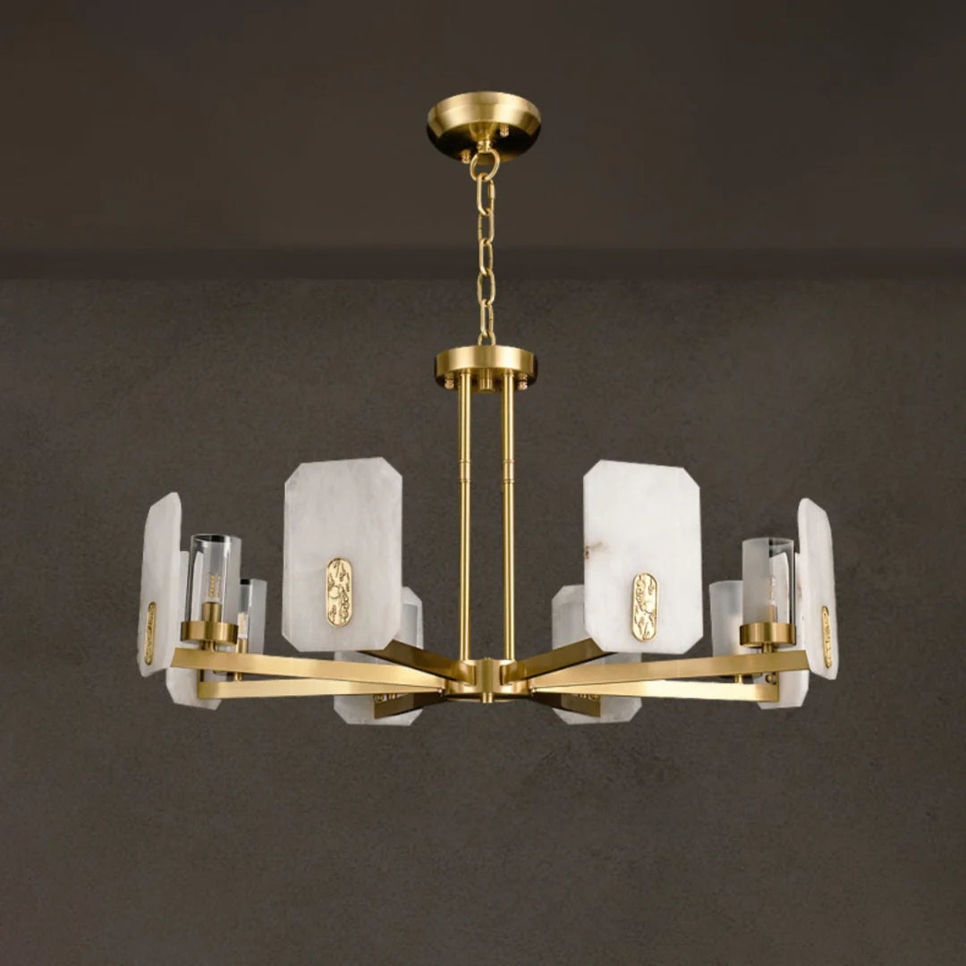 Marble Chandelier Copper Luxury