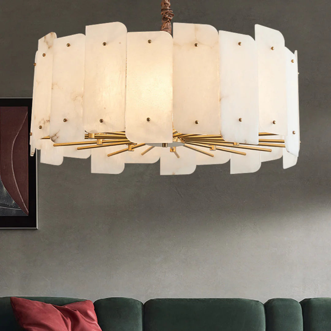 Alabaster Lorry Round Chandelier