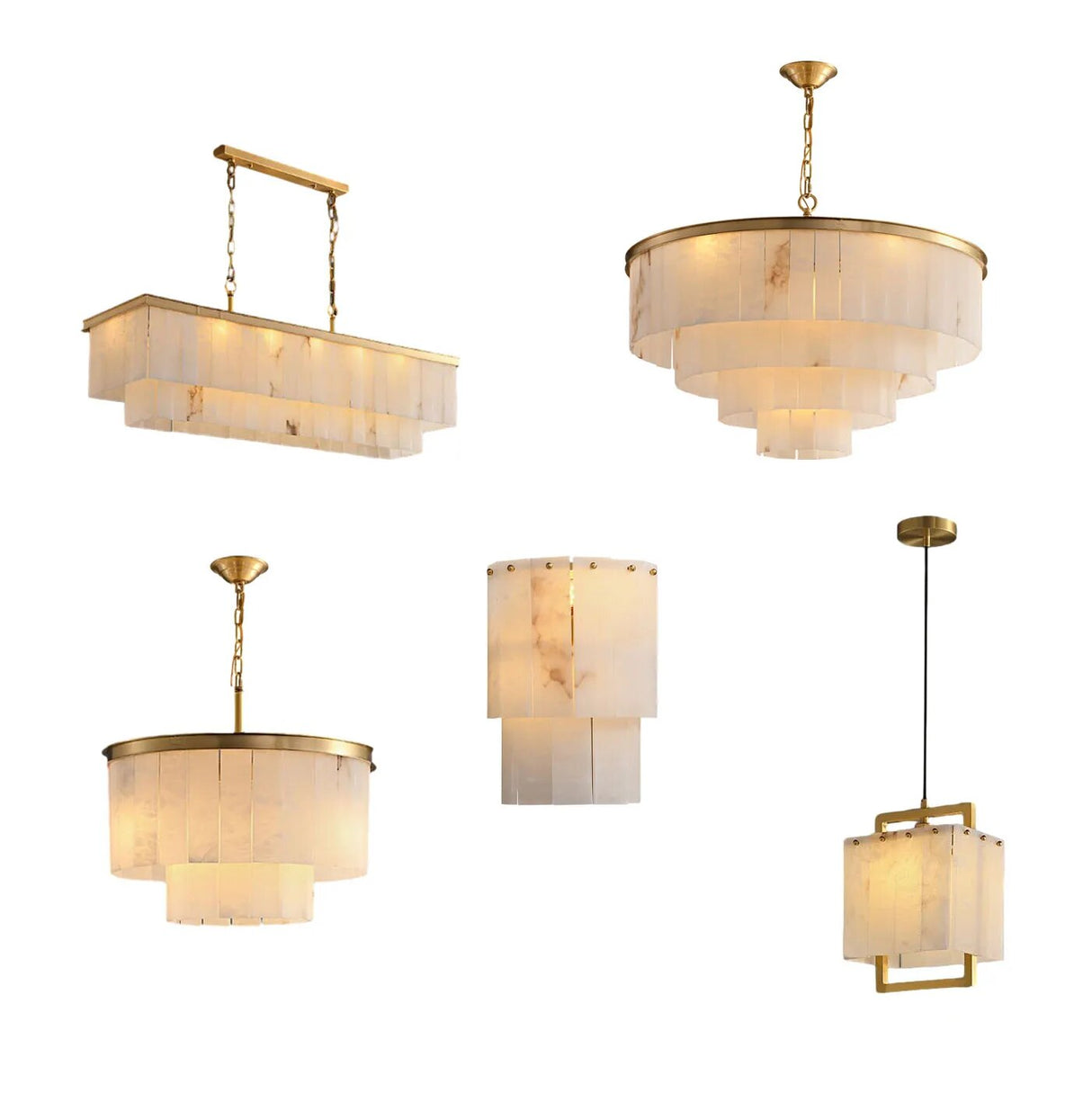 Alabaster Tiered Chandelier