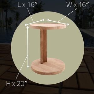Cabo Natural Teak C Shaped Side Table