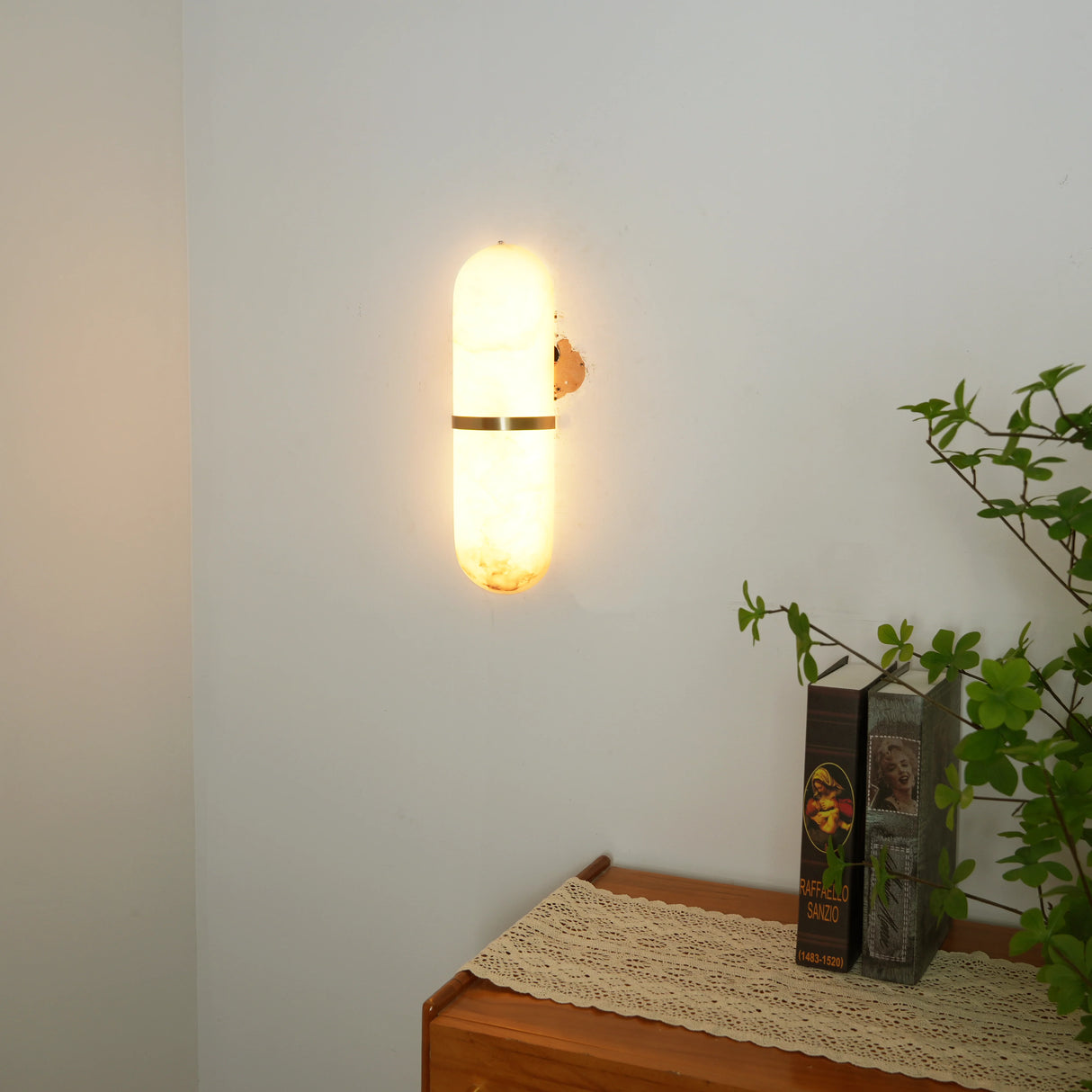 Melange Pill Form Alabaster Wall Light