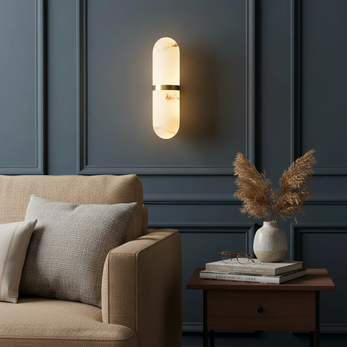 Melange Pill Form Alabaster Wall Light