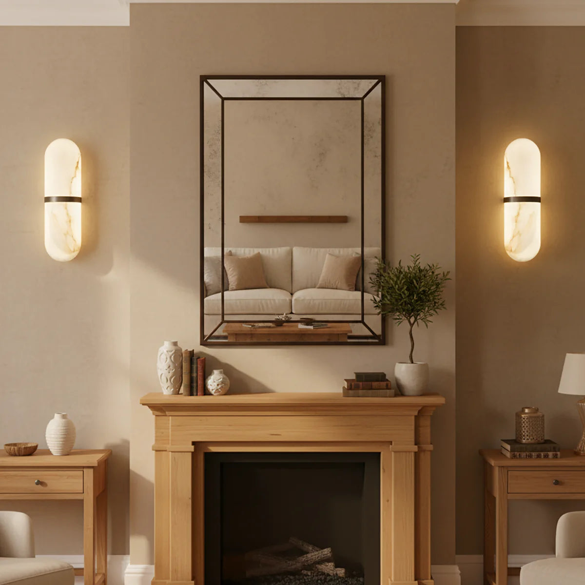 Melange Pill Form Alabaster Wall Light