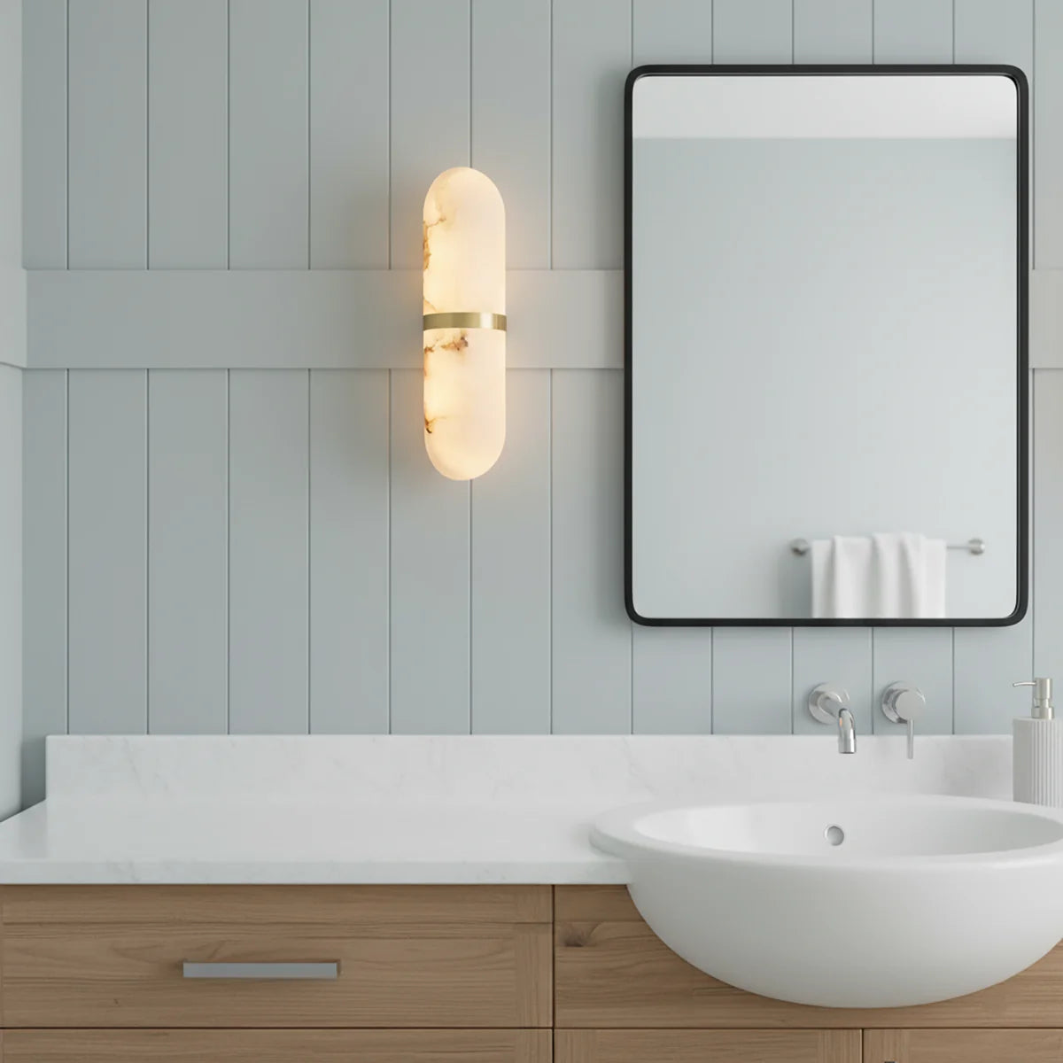 Melange Pill Form Alabaster Wall Light