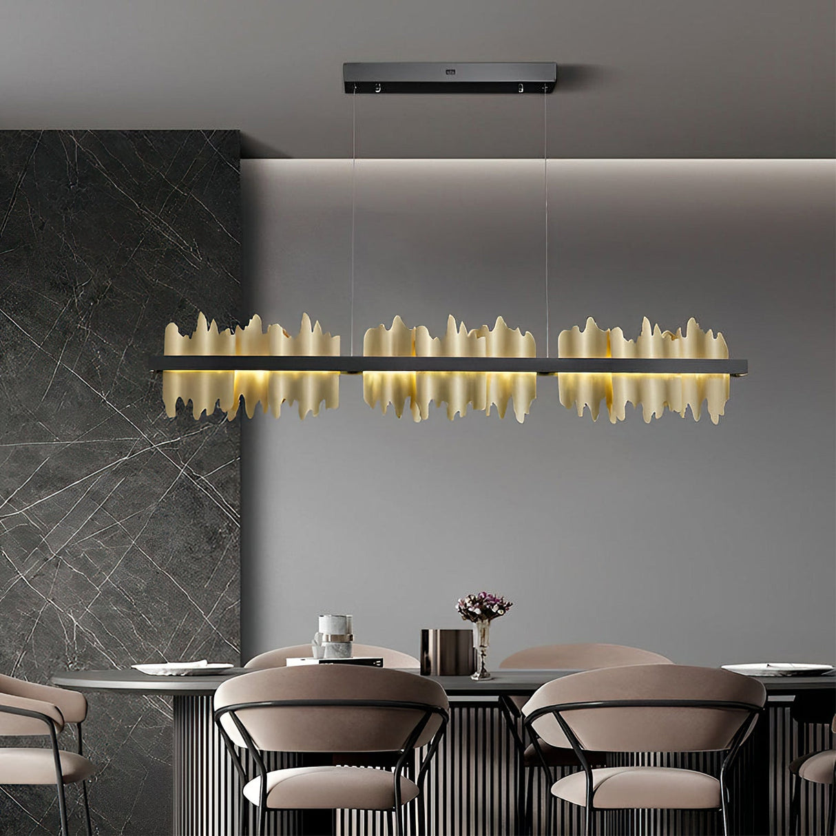 Midnight Shadow Linear Chandelier