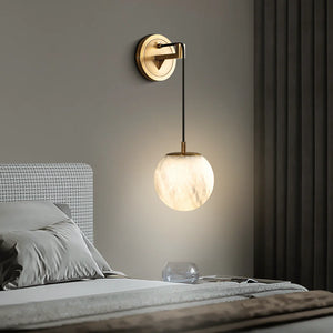 Minimalist Spherical Alabaster Wall Lamp