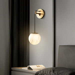 Minimalist Spherical Alabaster Wall Lamp