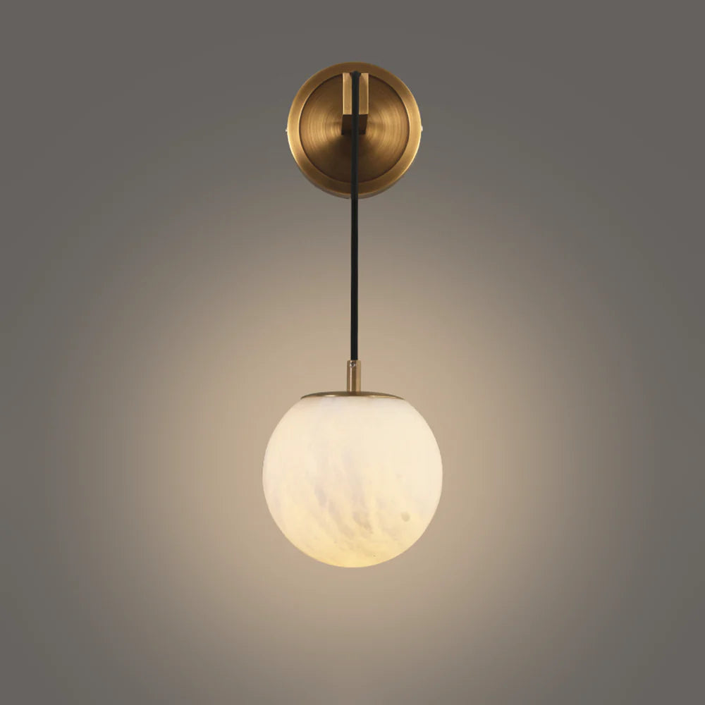 Minimalist Spherical Alabaster Wall Lamp