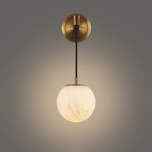 Minimalist Spherical Alabaster Wall Lamp
