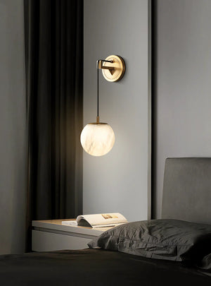 Minimalist Spherical Alabaster Wall Lamp
