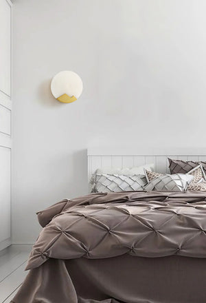 Modern Alabaster Brass Wall Light