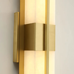 Modern Alabaster Cuboid Copper Wall Lamp