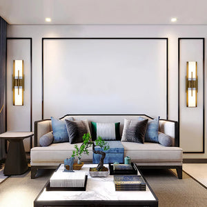 Modern Alabaster Cuboid Copper Wall Lamp