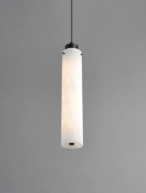 Modern Alabaster Cylinder Pendant Lamp