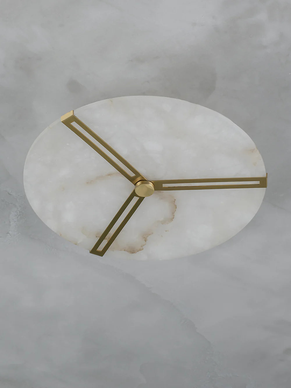 Modern Alabaster Round Copper Ceiling Lamp