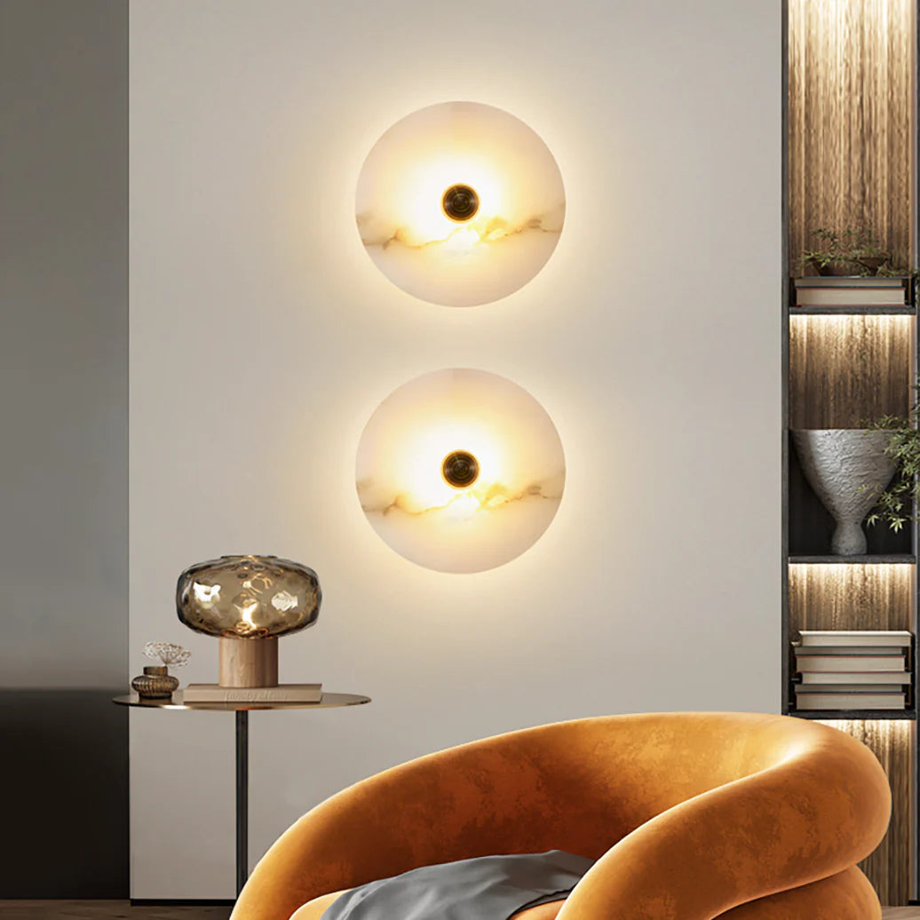 Modern Alabaster Round Wall Lamp