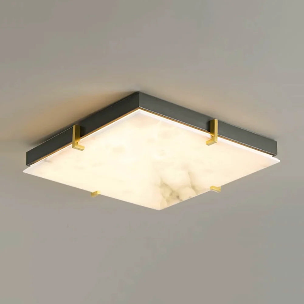 Alabaster Black Square Ceiling Lamp
