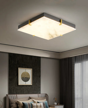 Alabaster Black Square Ceiling Lamp