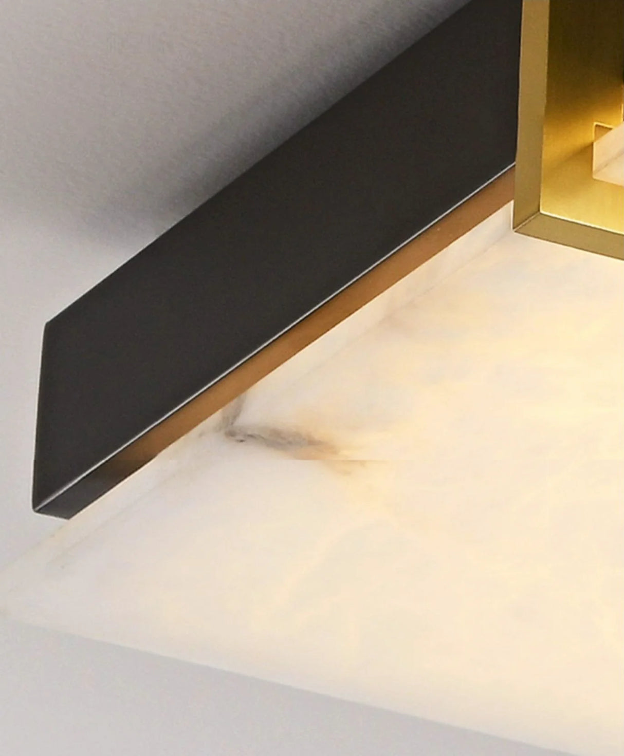 Alabaster Black Square Ceiling Lamp