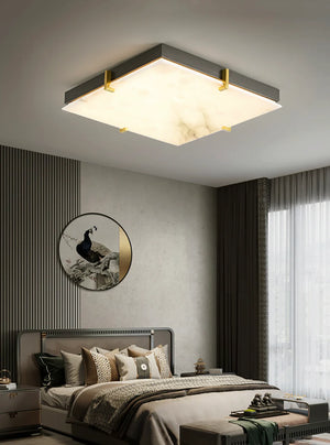 Alabaster Black Square Ceiling Lamp