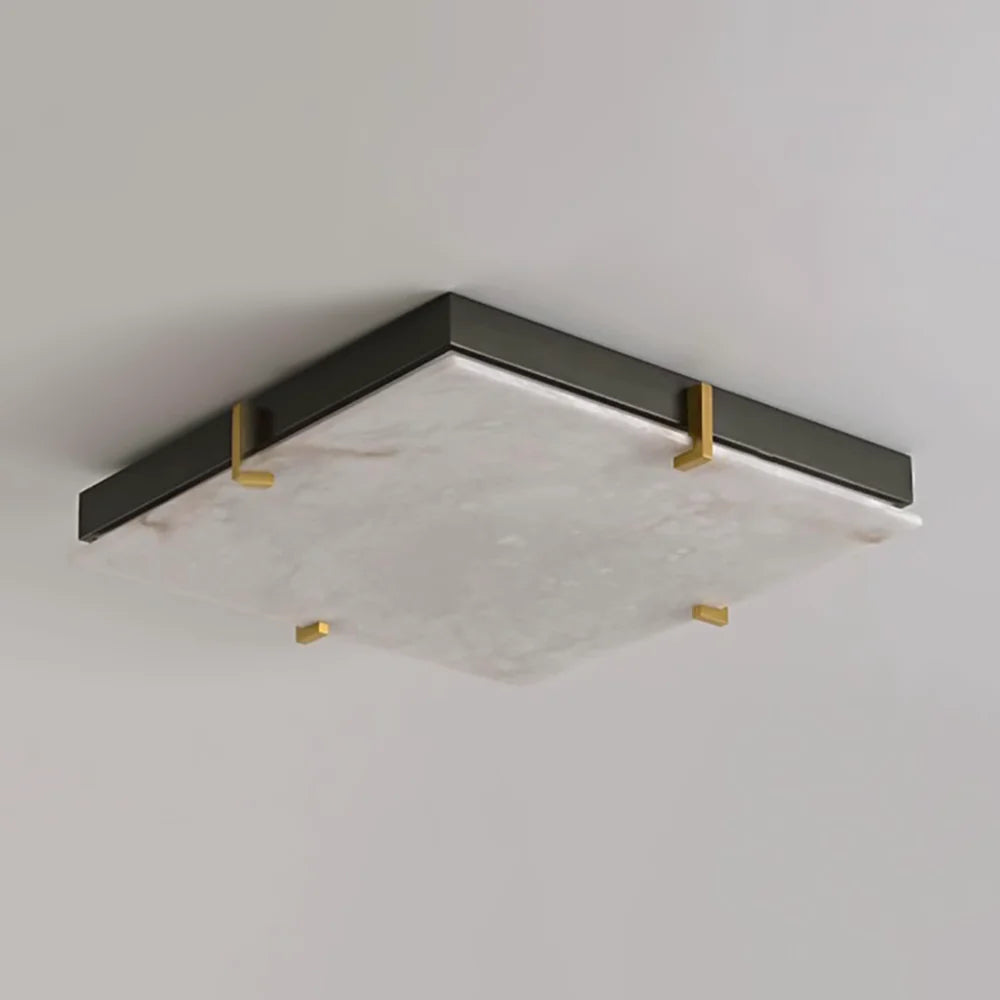 Alabaster Black Square Ceiling Lamp