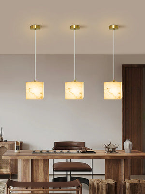 Alabaster Square Pendant Light