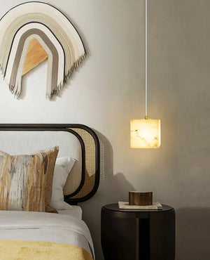 Alabaster Square Pendant Light