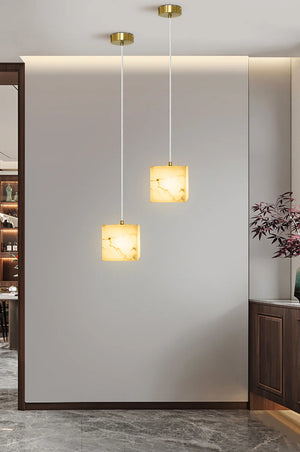 Alabaster Square Pendant Light