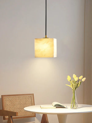 Alabaster Square Pendant Light