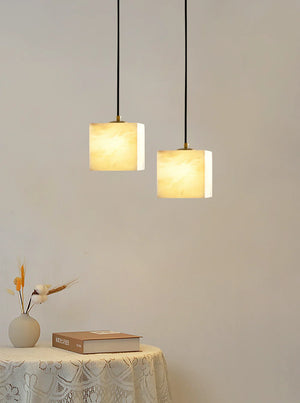 Alabaster Square Pendant Light