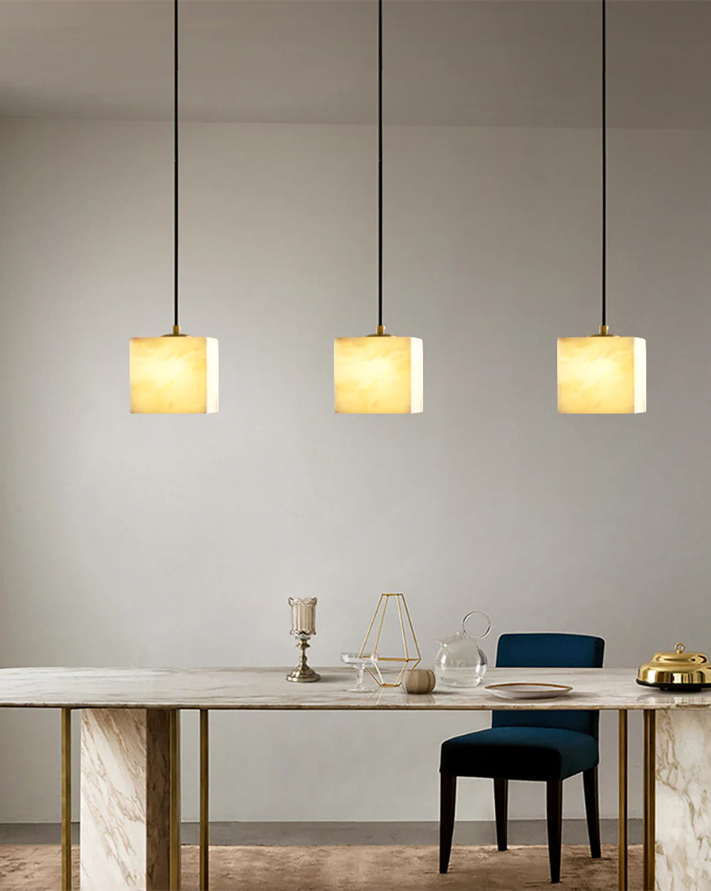 Alabaster Square Pendant Light
