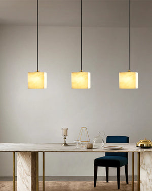Alabaster Square Pendant Light