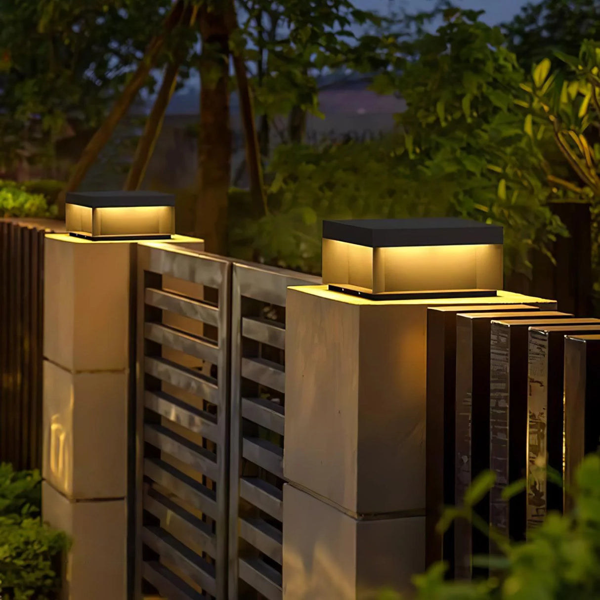Modern Black Square Box Outdoor Light