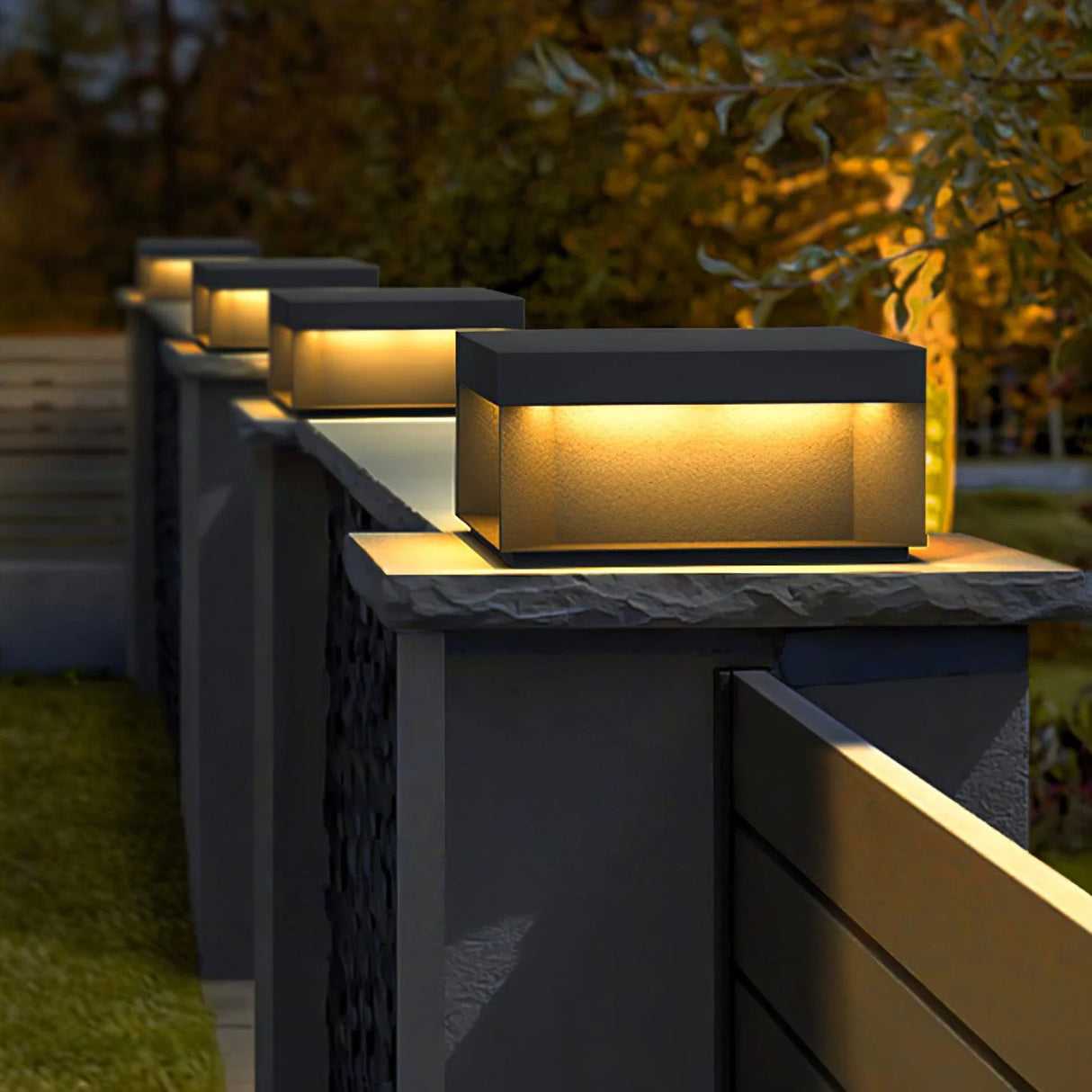 Modern Black Square Box Outdoor Light