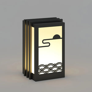 Modern Black Sunrise Pattern Outdoor Light