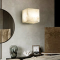 Modern Cube Square Alabaster Wall Sconce