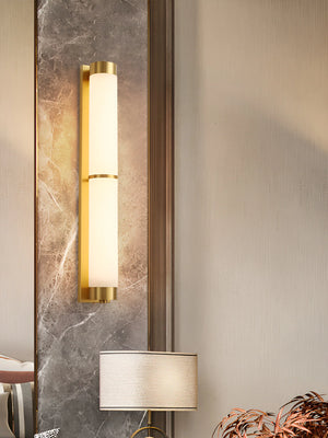 Modern Cylindra Alabaster Brass Wall Light