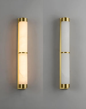 Modern Cylindra Alabaster Brass Wall Light