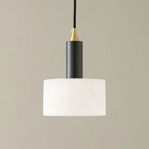 Modern Cylindrical Alabaster Pendant Light