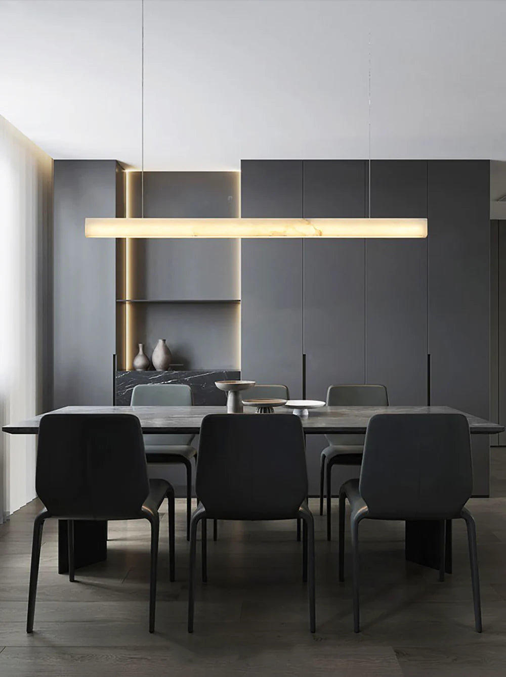 Modern Linear Alabaster Pendant Light