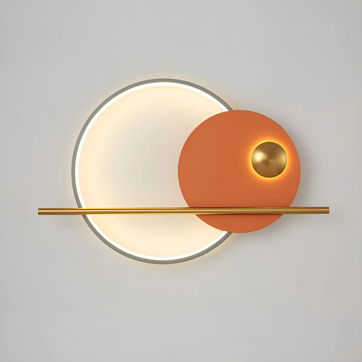 Modern Linear Double Circle Wall Light