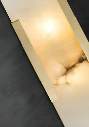Oval Alabaster Melange Elongated Wall Lamp